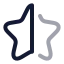 Starhalf icon with twotone rounded style