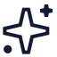 Stars icon with stroke sharp style