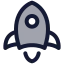 Startup icon with duotone rounded style