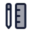Stationery icon with duotone standard style