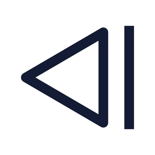 Step Back Icon in Stroke Sharp style