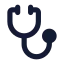 Stethoscope icon with solid standard style