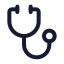 Stethoscope icon with stroke rounded style