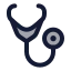 Stethoscope icon with duotone rounded style