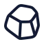 Stone icon with stroke rounded style