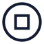 Stopcircle icon with stroke sharp style