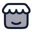 Store icon with duotone rounded style