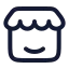Store icon with stroke rounded style