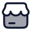 Store icon with duotone rounded style