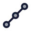 Straightedge icon with duotone rounded style