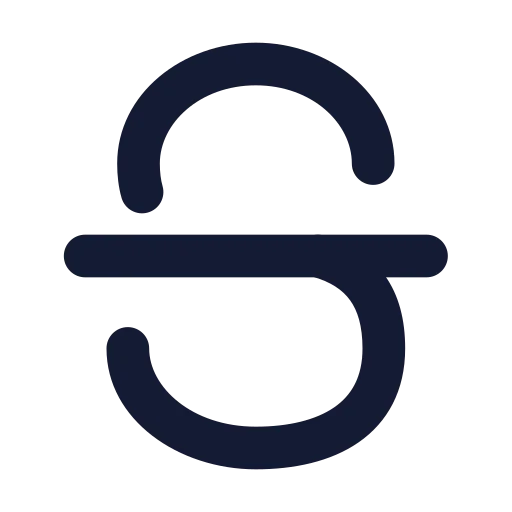 Strikethrough Icon in Solid Rounded style