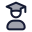 Student icon with duotone standard style