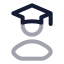Student icon with twotone rounded style