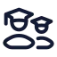 Students icon with stroke rounded style