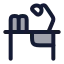 Studydesk icon with duotone rounded style