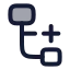 Subnodeadd icon with duotone rounded style