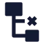 Subnodedelete icon with solid sharp style