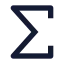 Summation icon with solid sharp style