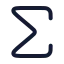 Summation icon with stroke rounded style
