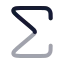 Summation icon with twotone rounded style