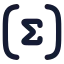Summation icon with solid rounded style
