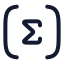 Summation icon with stroke rounded style
