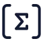Summation icon with stroke standard style