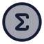 Summationcircle icon with duotone rounded style