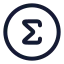 Summationcircle icon with stroke rounded style