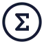 Summationcircle icon with stroke sharp style