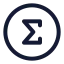 Summationcircle icon with stroke standard style