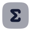 Summationsquare icon with bulk rounded style