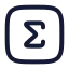 Summationsquare icon with stroke rounded style