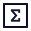 Summationsquare icon with stroke sharp style
