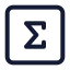 Summationsquare icon with stroke standard style