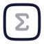 Summationsquare icon with twotone rounded style