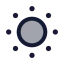 Sun icon with duotone rounded style