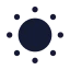 Sun icon with solid sharp style