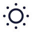 Sun icon with stroke rounded style