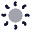 Sun icon with bulk rounded style