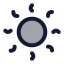 Sun icon with duotone rounded style
