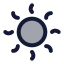 Sun icon with duotone standard style