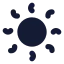 Sun icon with solid rounded style