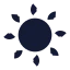 Sun icon with solid sharp style