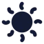 Sun icon with solid standard style