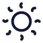 Sun icon with stroke rounded style