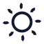 Sun icon with stroke sharp style