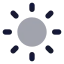 Sun icon with bulk rounded style