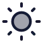 Sun icon with duotone rounded style