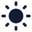 Sun icon with solid rounded style